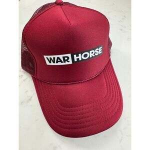 Otto War Horse Trucker Hat Men's Red Polyester Snapback Baseball Mesh Back Sport
